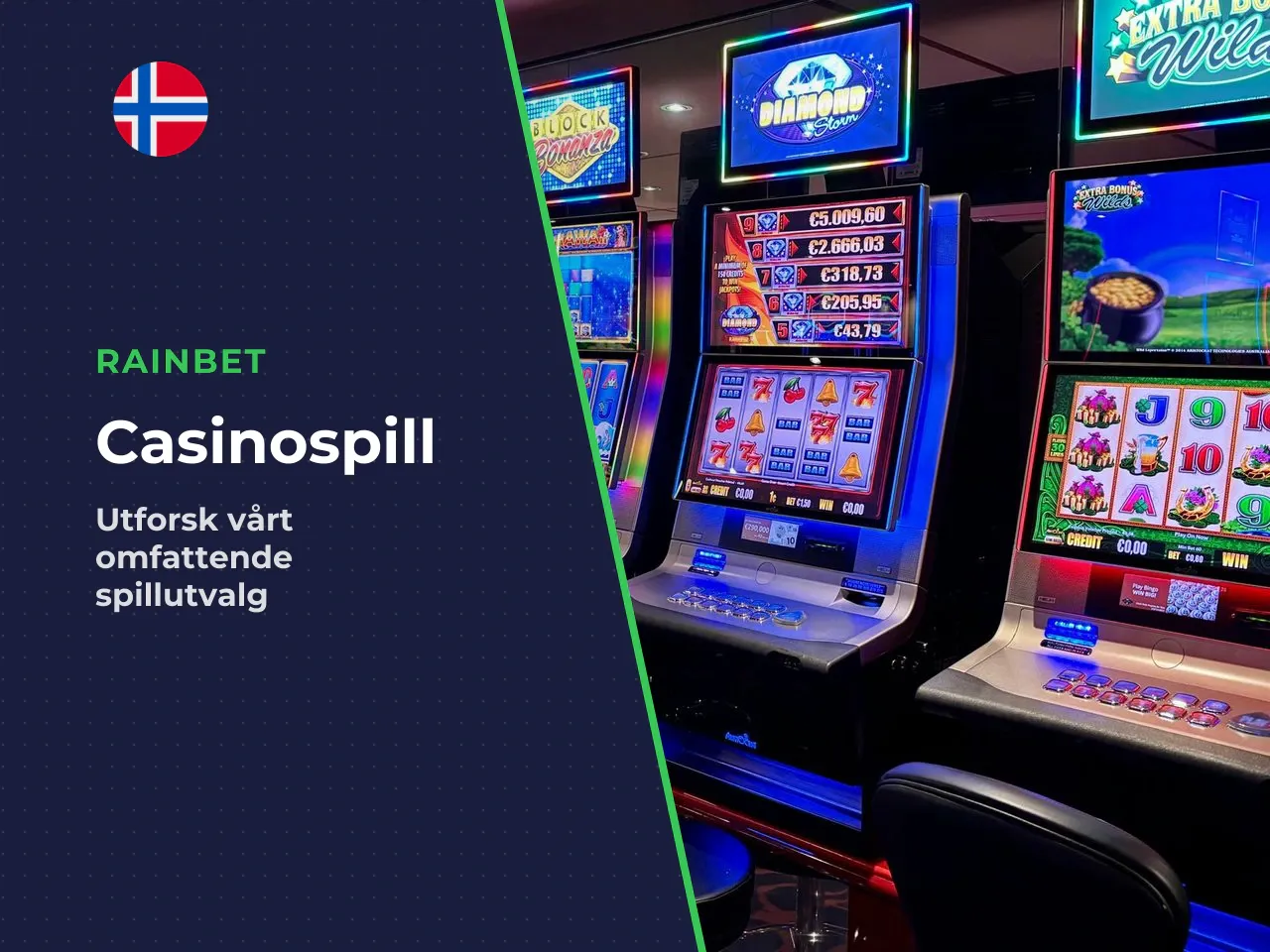 Slots, bordspill og live casino. De